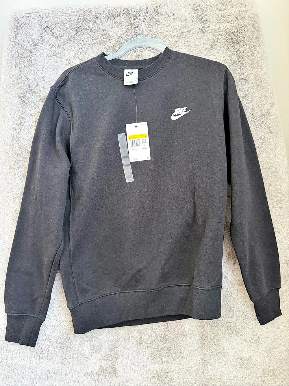 Nike Men’s Small Black Sportswear Club Fleece Crewneck Sweatshirt NWT